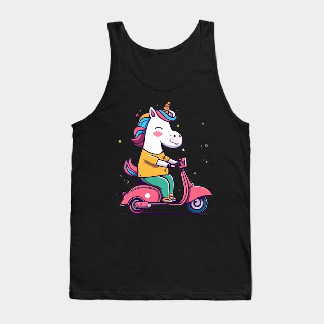 Unicorn on the go Tank Top by zeevana